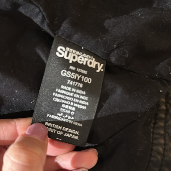 Superdry leather body and suede sleeves short biker - Picture 8 of 8